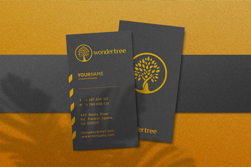 موکاپ ساده و لوکس کارت ویزیت نارنجی